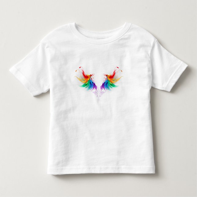 Camiseta Infantil Asas Fluffy Rainbow (Frente)