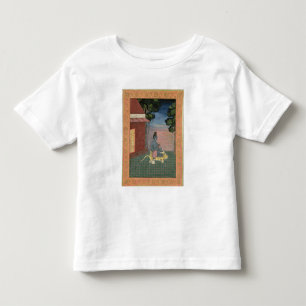Camiseta Infantil Ascetic envelhecido assentado em uma pele do tigre