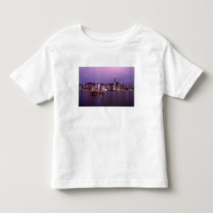 Camiseta Infantil Ásia, China, Hong Kong, horizonte da cidade e