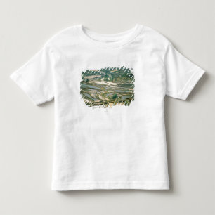 Camiseta Infantil Ásia, China. Terraces de arroz inundados perto de