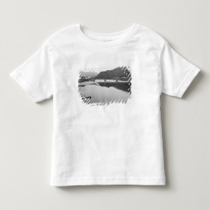 Camiseta Infantil Ásia, Japão, Iwakuni. Pescadores e ponte histórica