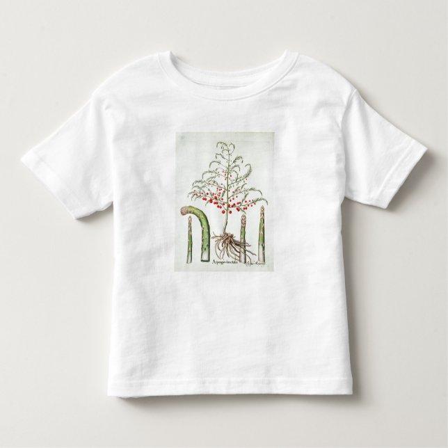 Camiseta Infantil Aspargo comum na flor e na fruta, do 'Ho (Frente)