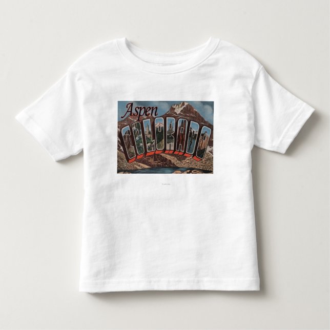 Camiseta Infantil Aspen, letra ScenesAspen de ColoradoLarge, CO (Frente)