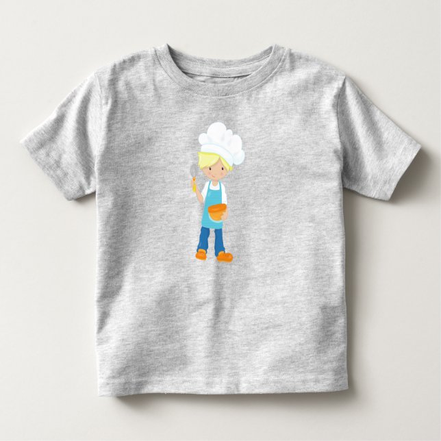 Camiseta Infantil Assar, Padeiro, Confeiteiro, Menino Bonito, Cabelo (Frente)