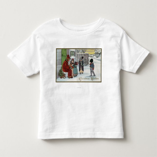 Camiseta Infantil Assento de GreetingSanta do Natal (Frente)