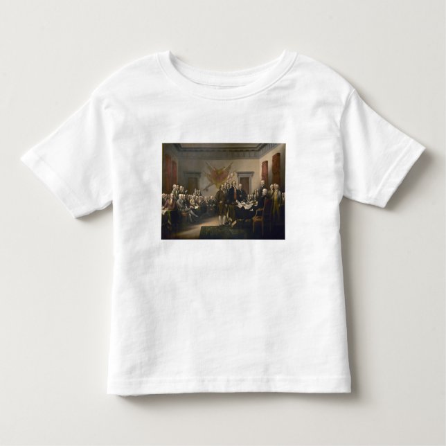Camiseta Infantil Assinatura da Declaração de Independência, 4 de ju (Frente)
