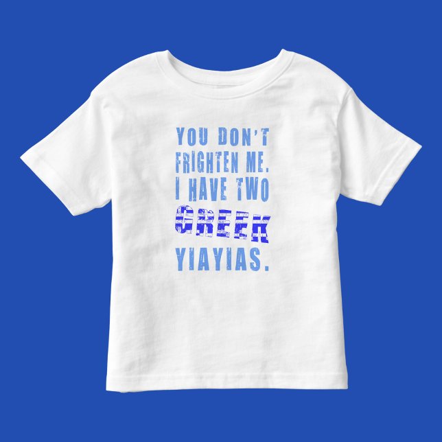 Camiseta Infantil Assusta-me Grego Yiayias (Criador carregado)