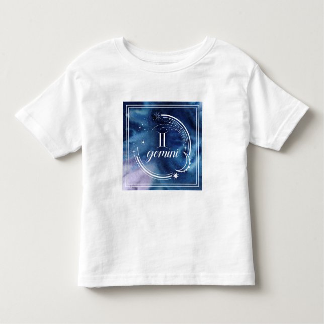 Camiseta Infantil Astrologia por Aquarela - Gemini (Frente)