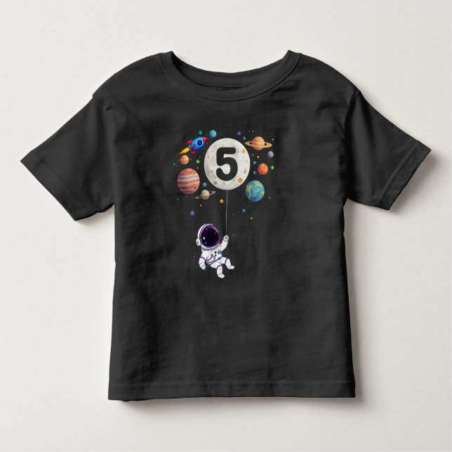 Camiseta Infantil Astronauta 5 Astronauta de 5 anos Astronauta (Frente)