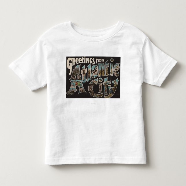 Camiseta Infantil Atlantic City, New-jersey - grandes cenas da letra (Frente)