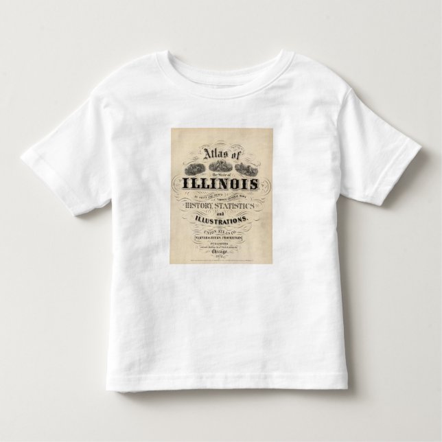Camiseta Infantil Atlas do frontispício do estado de Illinois (Frente)