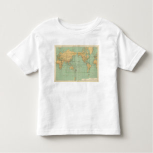 Camiseta Infantil Atlas novo do fuzileiro naval mercantil de mapa de