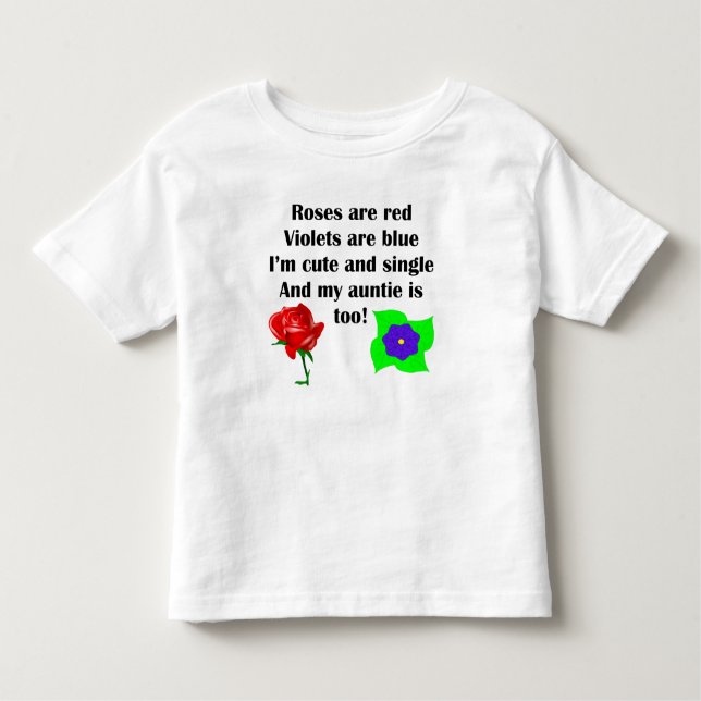 Camiseta Infantil Auntie bonito e único Poema (Frente)