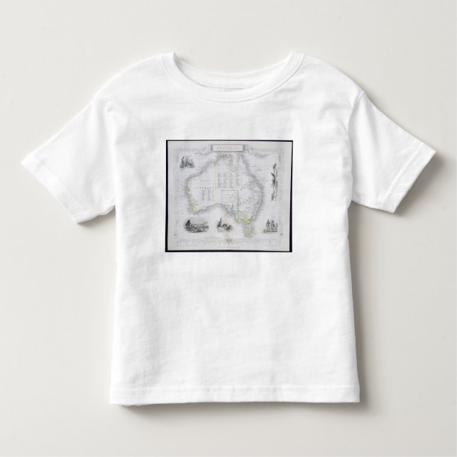 Camiseta Infantil Austrália, de uma série de mapas do mundo publicou (Frente)