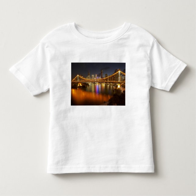 Camiseta Infantil Austrália, Queensland, Brisbane, ponte de matéria, (Frente)