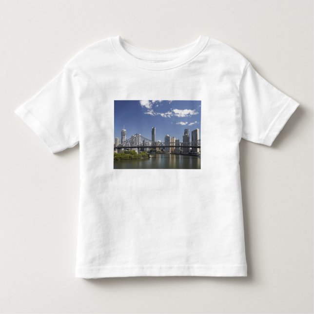 Camiseta Infantil Austrália, Queensland, Brisbane, Story Bridge, (Frente)