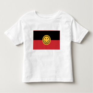 Camiseta Infantil Australian Aboriginal flag with Smile face
