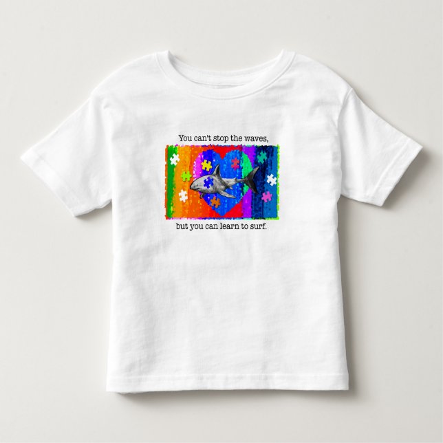 Camiseta Infantil Autism Shark 3T WHITE (Frente)