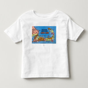 Camiseta Infantil Auto mapa detalhado de Cape Cod