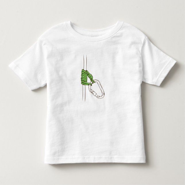 Camiseta Infantil Autoblock - diagrama do nó Prusik em terceira mão (Frente)