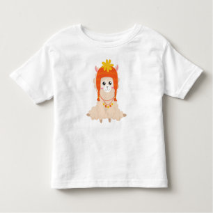 Camiseta Infantil Autumn Llama, Cute Llama, Llama Com Chapéu, Alpaca