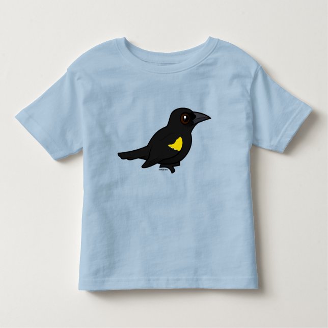 Camiseta Infantil Ave Negra-Ave Amarelo-Ave-Ave (Frente)