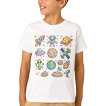 Camiseta Infantil Aventura Espacial Fofa