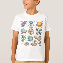 Camiseta Infantil Aventura Espacial Fofa