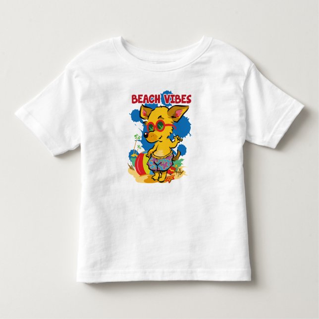 Camiseta Infantil Aventuras à beira-mar: Praia de Verão para Criança (Frente)