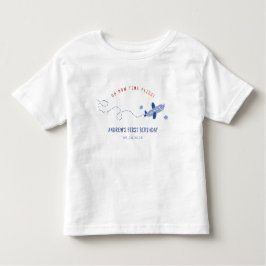 Camiseta Infantil Avião Adorável Como o Tempo Voa Primeiro Aniversár