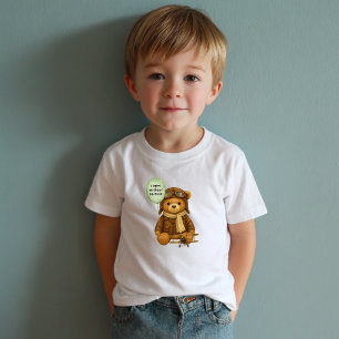 Camiseta Infantil Avião Antigo Urso Teddy Caprichoso Personalizado