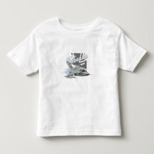 Camiseta Infantil Avião de caça militar de cartum