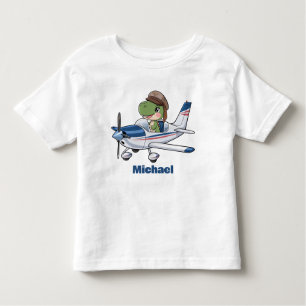 Camiseta Infantil Avião de Cessna Voador De Dinossauro Cute, Persona