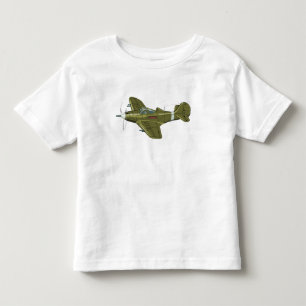 Camiseta Infantil Avião de combate retrô de desenho animado