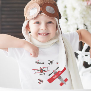 Camiseta Infantil Avião Militar da Segunda Guerra Mundial, Vermelha