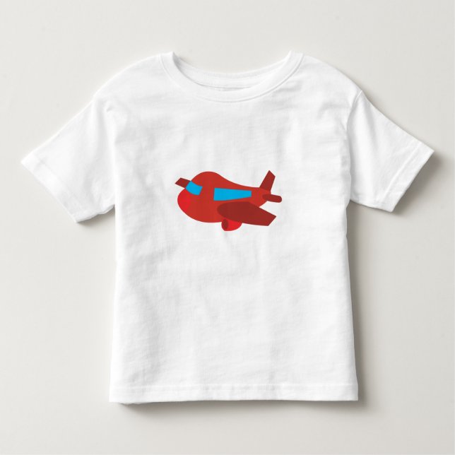 Camiseta Infantil Avião Vermelho e Azul (Frente)