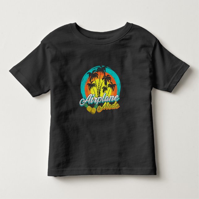 Camiseta Infantil Avião Viagem Sunset Palm Hawaii Pineapple (Frente)