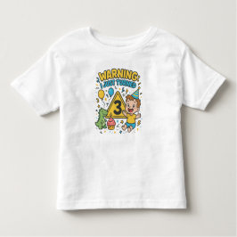 Camiseta Infantil AVISO Acabei de Fazer Três Anos - 3º Aniversário