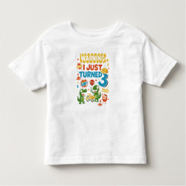 Camiseta Infantil AVISO Acabei de Fazer Três Anos - 3º Aniversário