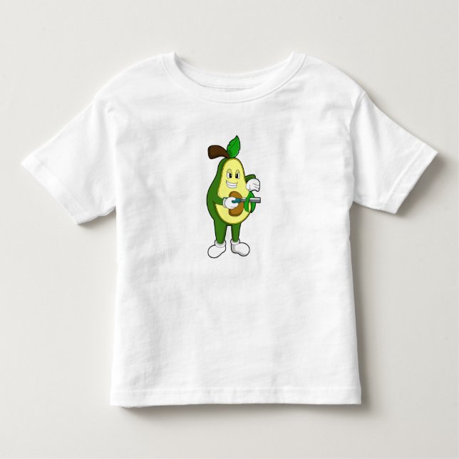 Camiseta Infantil Avocado como cabeleireiro com Razor (Frente)