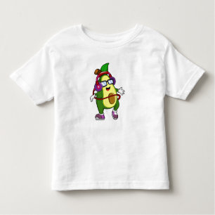 Camiseta Infantil Avocado em Música com Fone de Ouvido