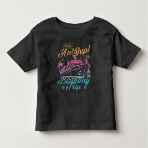 Camiseta Infantil Aw Ship Custom Birthday Cruise Group Combinação