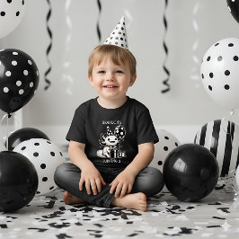 Camiseta Infantil Axolotl Preto e Branco & Balões de Aniversário