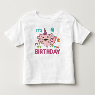 Camiseta Infantil Axolotl quer que seja o meu aniversário, filho dos