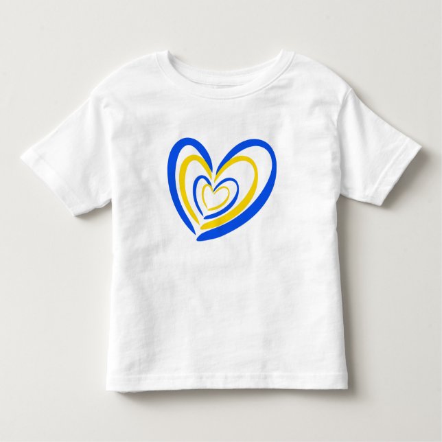 Camiseta Infantil Azul e Amarelo Ucrânia Inspiração Sem guerra de Pa (Frente)