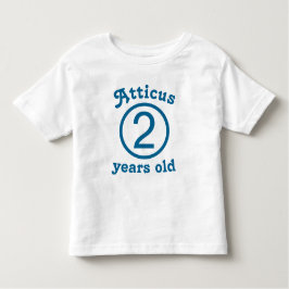 Camiseta Infantil Azul Personalizado com Dois Anos