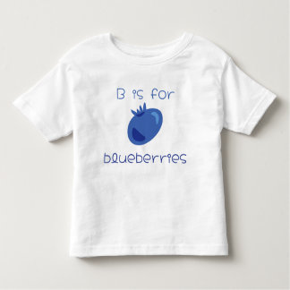 Camiseta Infantil "B é para mirtilos" Figura de fruta divertida