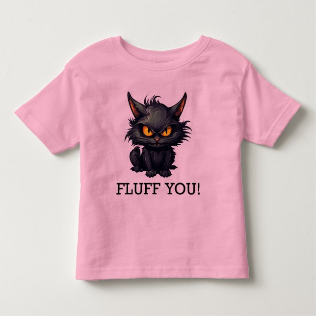 Camiseta Infantil Baby Black Cat Design - Toddler Fine Jersey T Shir (Frente)