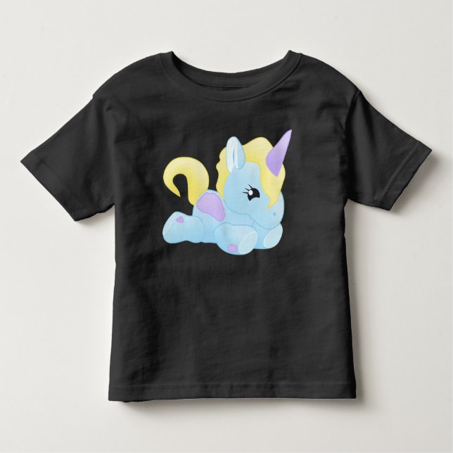 Camiseta Infantil Baby Blue Unicorn 2t 3t 4t 5t Meninas (Frente)