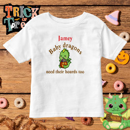Camiseta Infantil Baby Dragons Need Their Hoards Too Halloween Candy